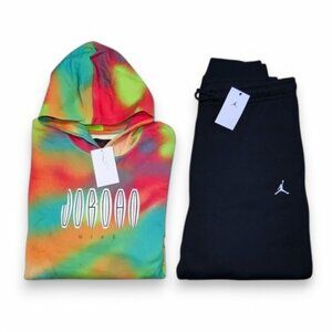 Jordan Men's MVP 2 PC Sweatsuit Size L Fleece Hoodie and Joggers Tracksuit NWT